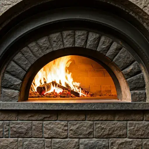 Close-up of a stone oven